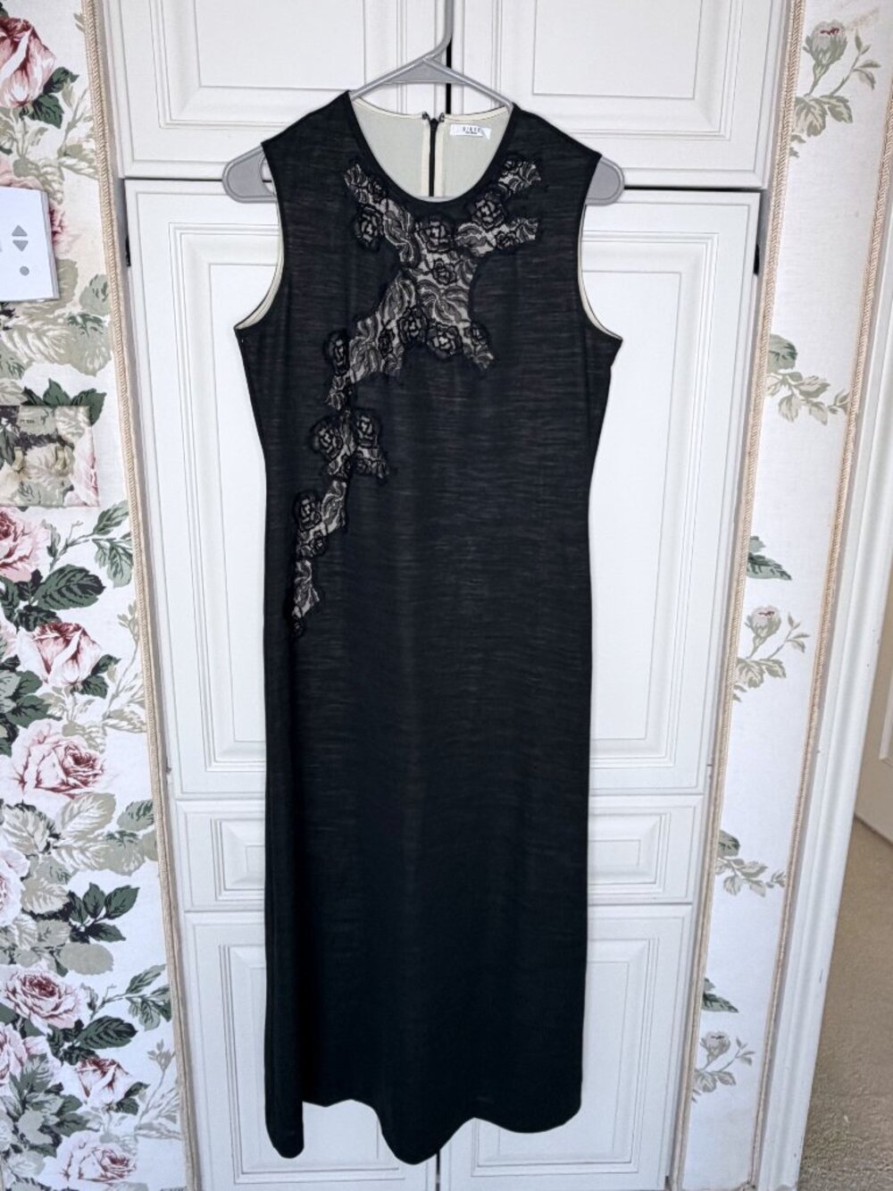 Hirse Pure Lace Panel Midi Dress Japan